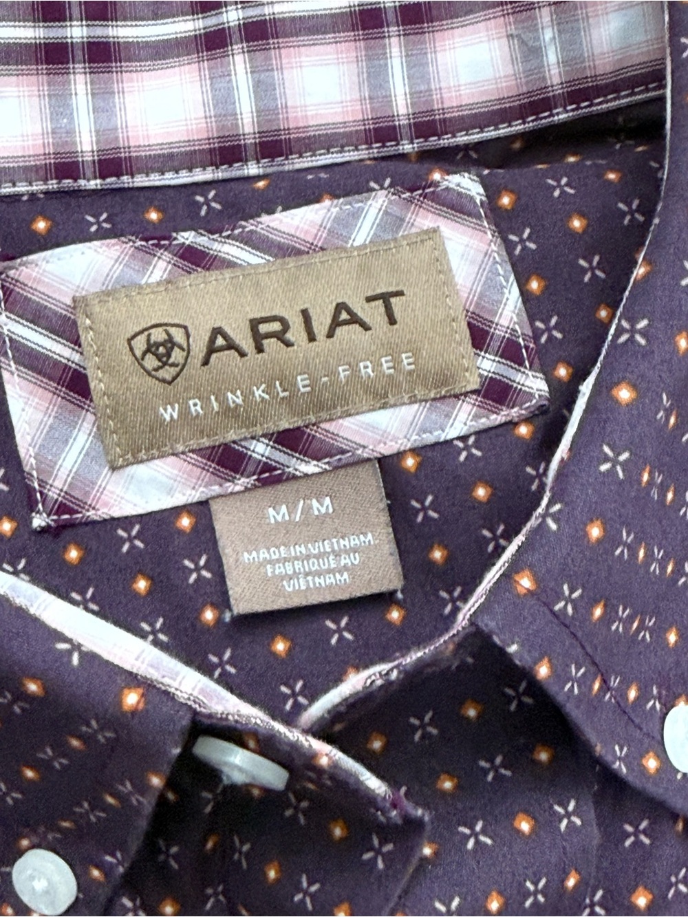 ARIAT MEN'S GEO PRINT WRINKLE FREE WESTERN SHIRT - Picture 6 of 8